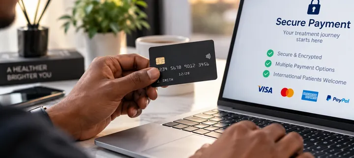 Secure online payment for the treatment