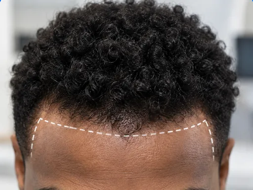 Hairline, the frontal area of the scalp