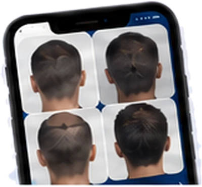 Three photo angles shown on a phone