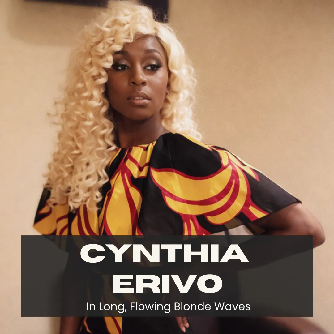 Cynthia Erivo With Long Blond Wavy Hair