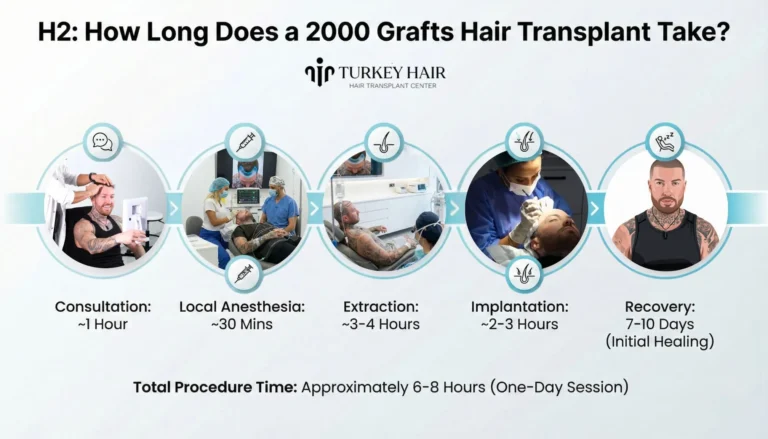 How-Long-Does-A-2000-Graft-Hair-Transplant-Take-768X439 2000 Grafts Hair Transplant In Turkey – Cost &Amp; Before After