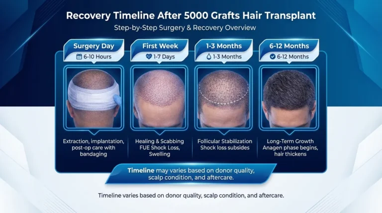Recovery-Timeline-After-A-5000-Grafts-Hair-Transplant-768X429 5000 Grafts Hair Transplant Turkey – Cost – Before And After