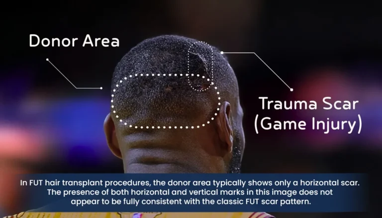 Lebron-James-Donor-Area-Trauma-Scar-Fue-Fut-Analysis-768X439 Lebron James Hair Transplant Journey: From Hair Loss To Full Comeback
