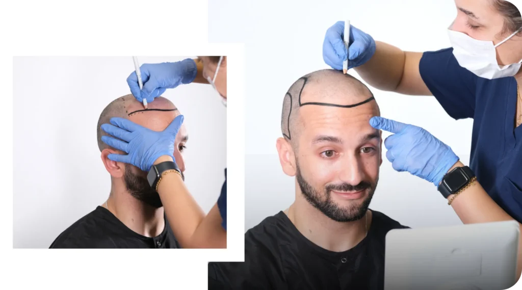 Hairline Design Before Hair Transplant Hairline Drawing Before Hair Transplant Procedure