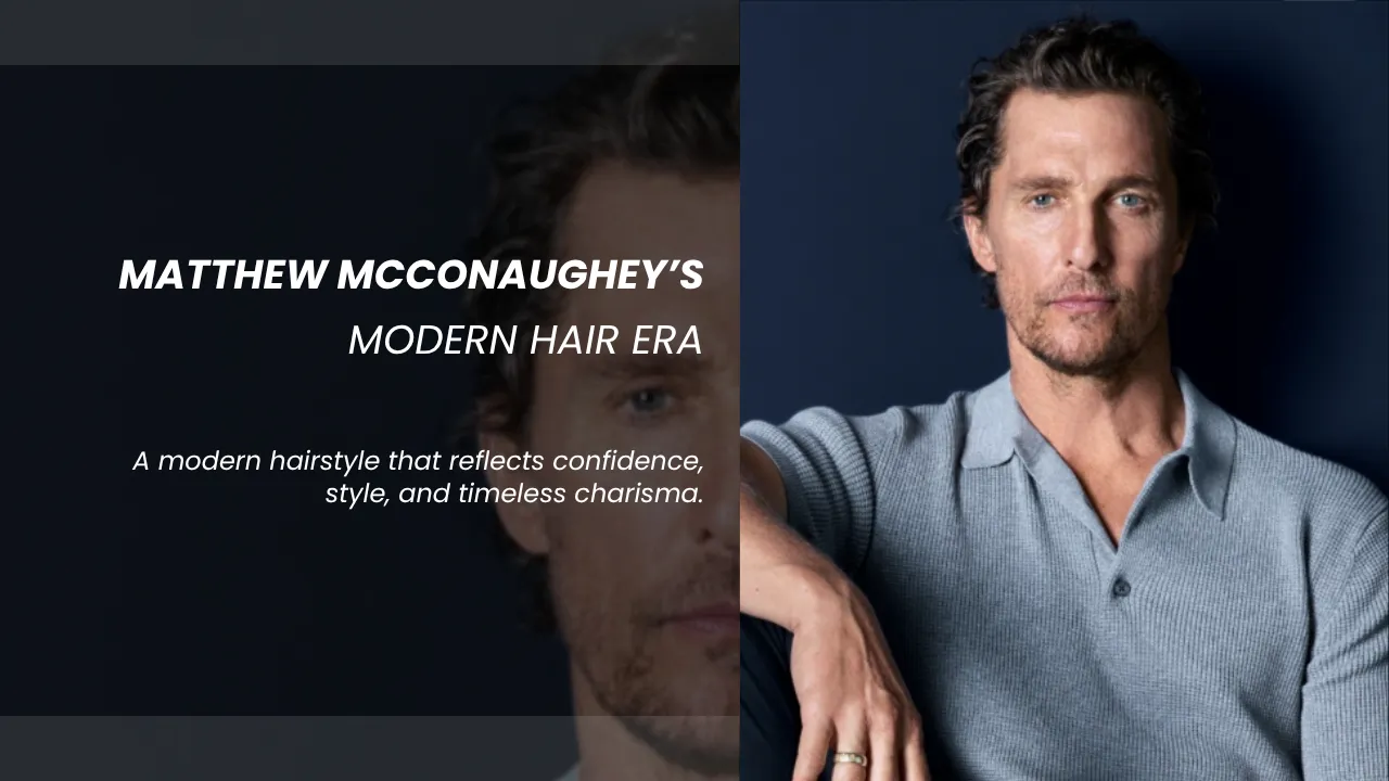 Modern Portrait Of Matthew Mcconaughey Showcasing His Mature Hairstyle And Dense Hair Appearance