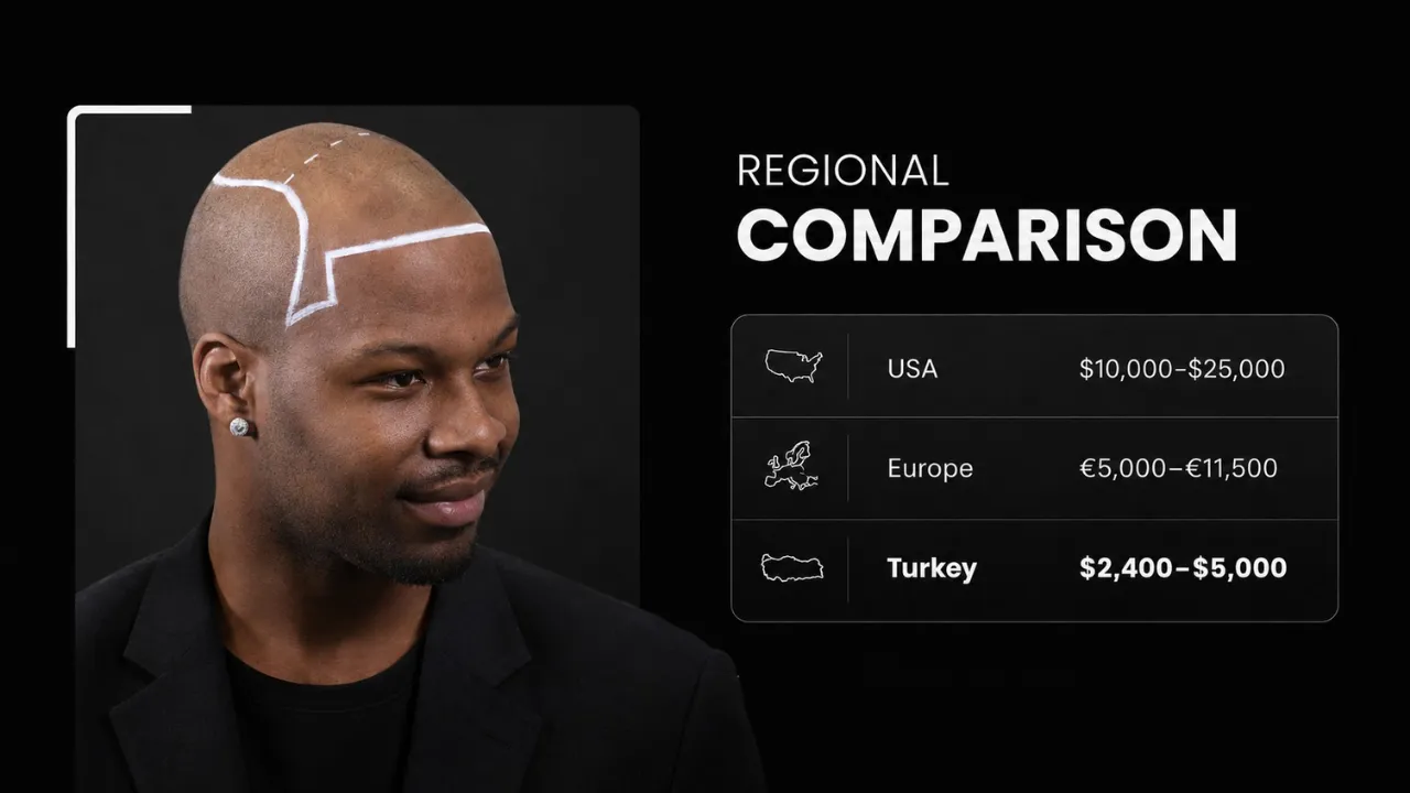 Afro Hair Transplant Cost – Full Breakdown Of Prices, Techniques And Real Results 8 Afro Hair Transplant Cost Comparison Between Turkey, Europe, And The United States