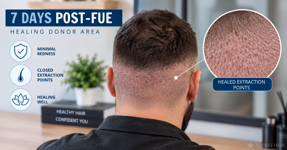7 days after hair transplant, donor area recovery, hair transplant healing, post op hair transplant