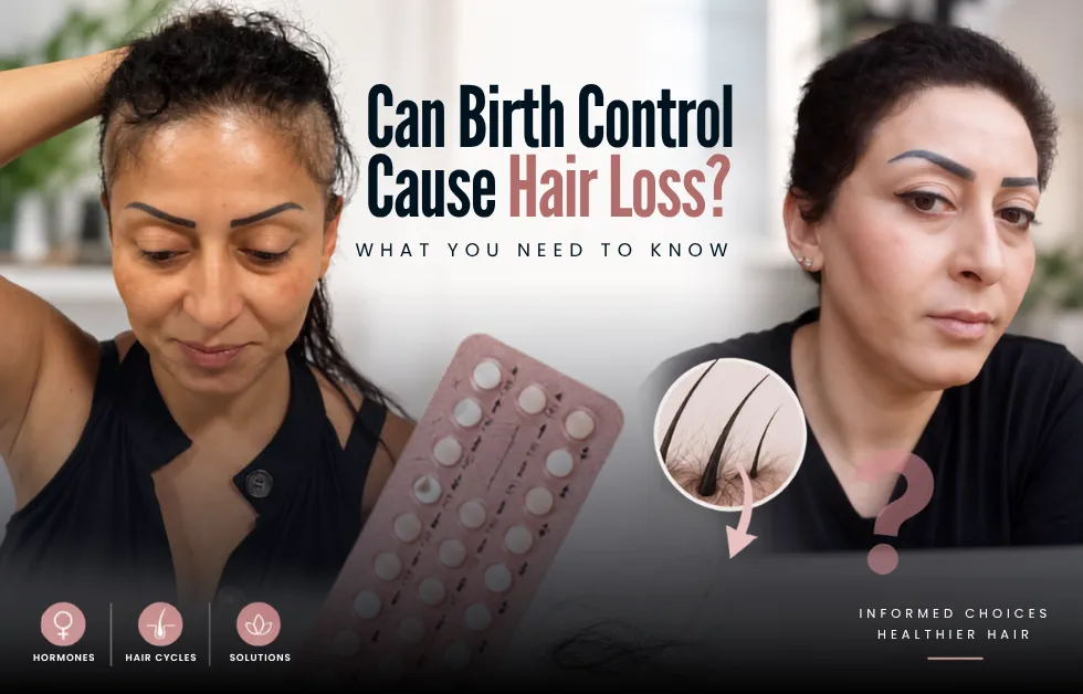 birth control hair loss, female hair thinning, hormonal shedding, hair loss after birth control