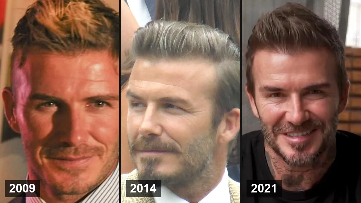 David Beckham en 2009, 2014 et 2021