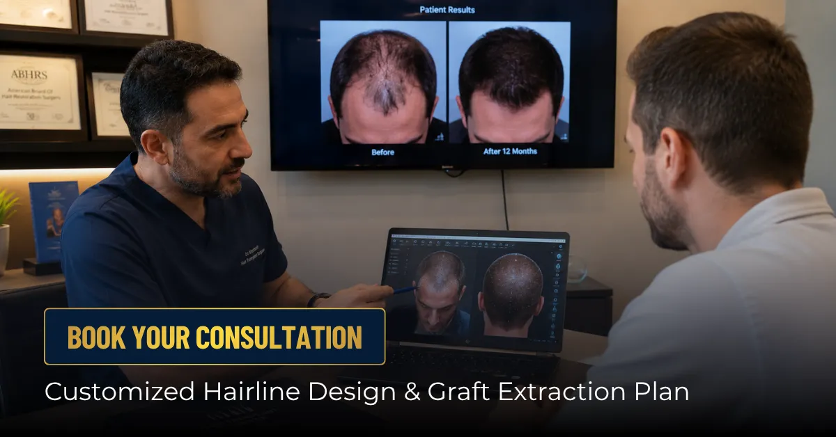 hair implants consultation, graft extraction plan, hair transplant planning, donor area analysis, hair restoration consultation