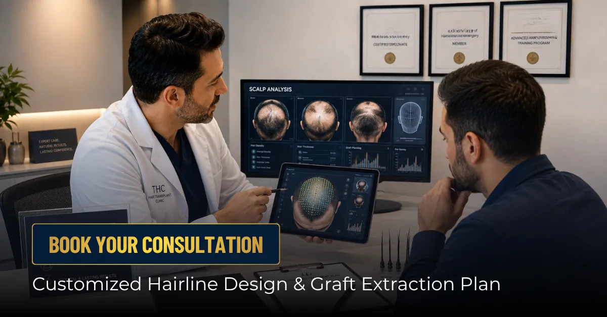 consultation pour implants capillaires, plan d'extraction de greffons, consultation pour greffe de cheveux, analyse de la zone donneuse, planification de la restauration capillaire