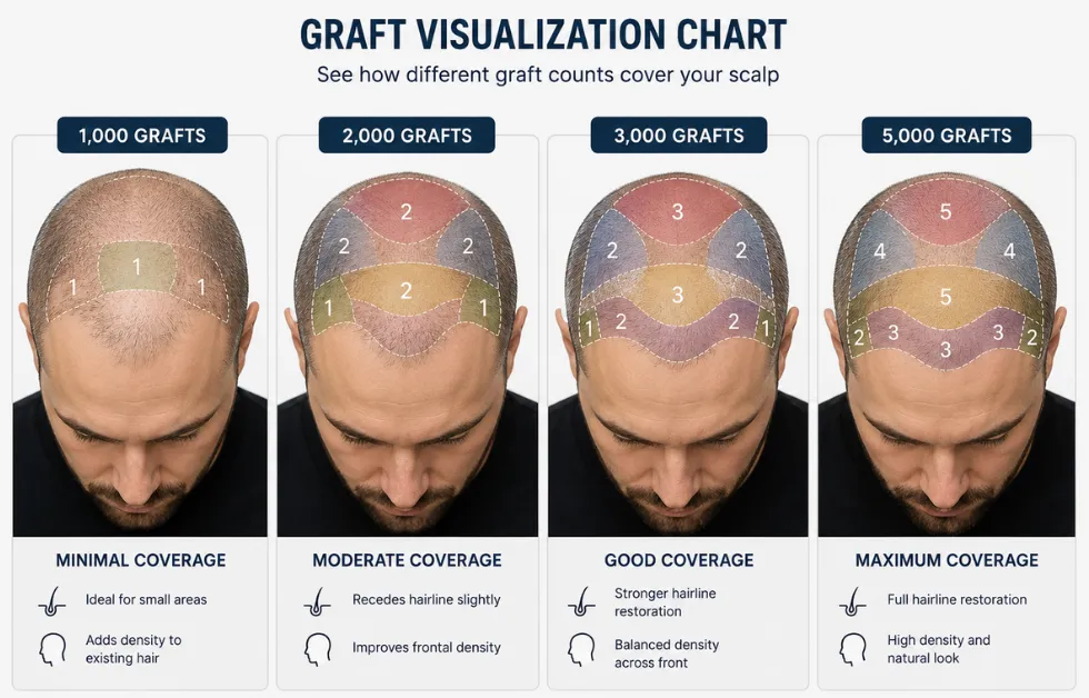 hair transplant graft cost, 3000 grafts hair transplant cost, 5000 grafts hair transplant cost, cost per graft hair transplant, graft count pricing