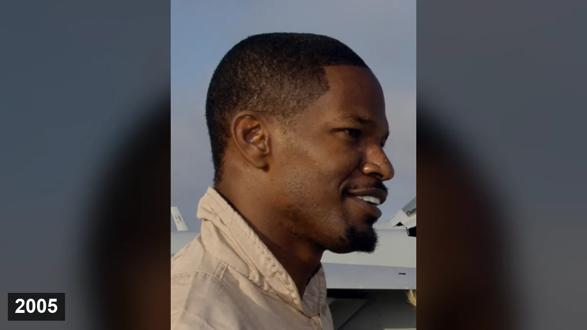Jamie Foxx à la base aéronavale de North Island, à San Diego, en juillet 2005