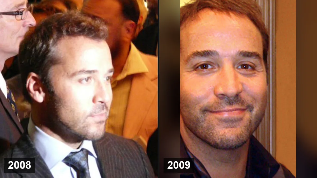Jeremy Piven en 2008 (à gauche) et en 2009 (à droite)