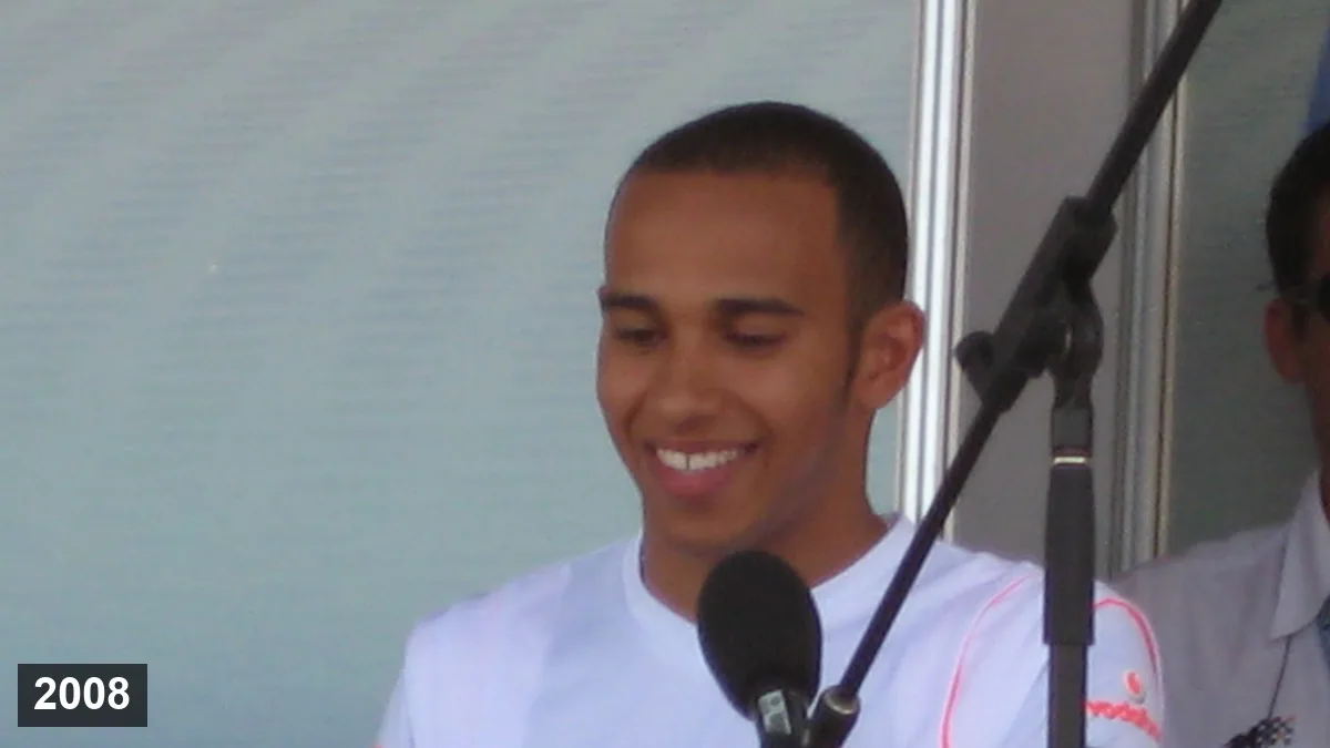 Lewis Hamilton in 2008, early in his Formula One career