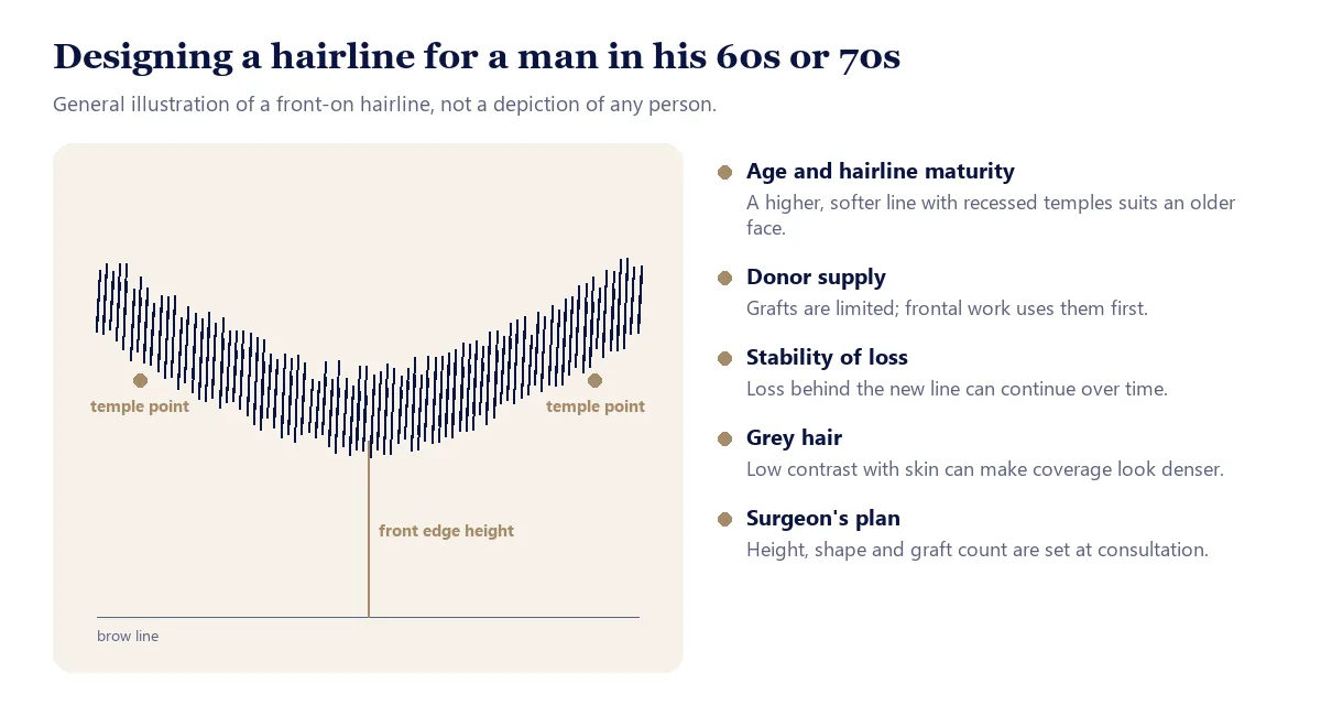 Mature male hairline design principles