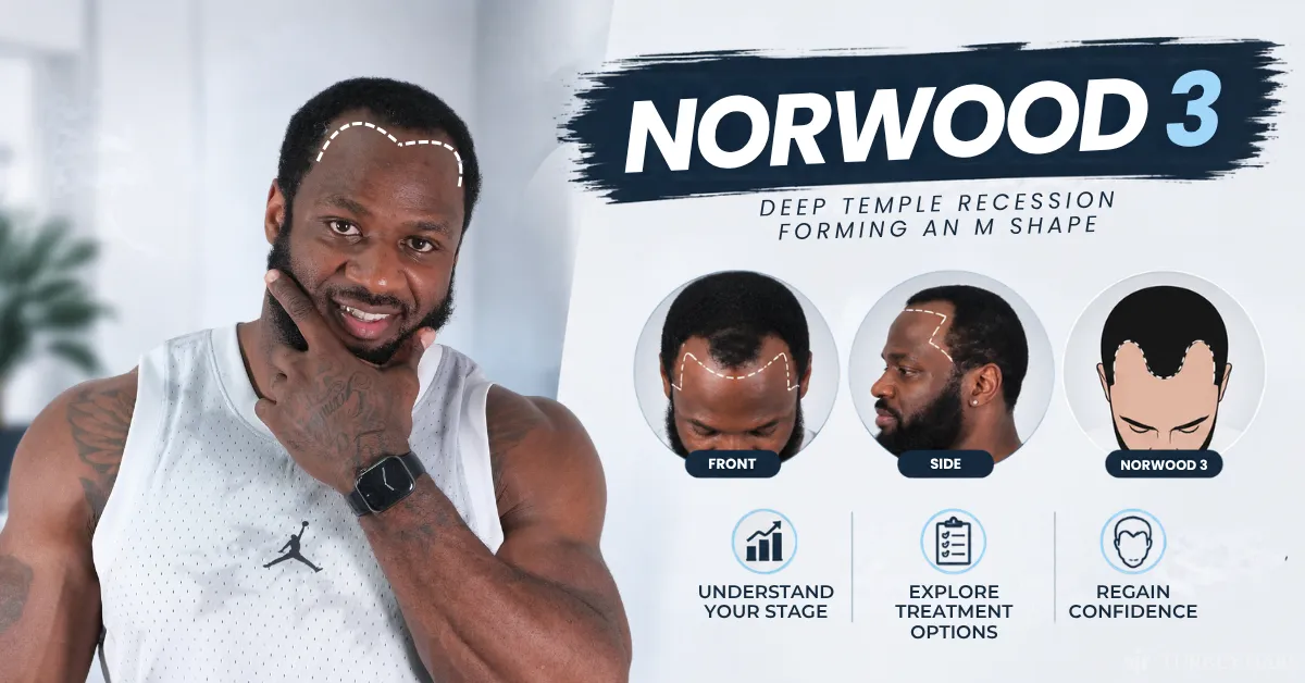 Norwood 3 Vertex, Vertex Hair Loss, Crown Thinning, Norwood Scale