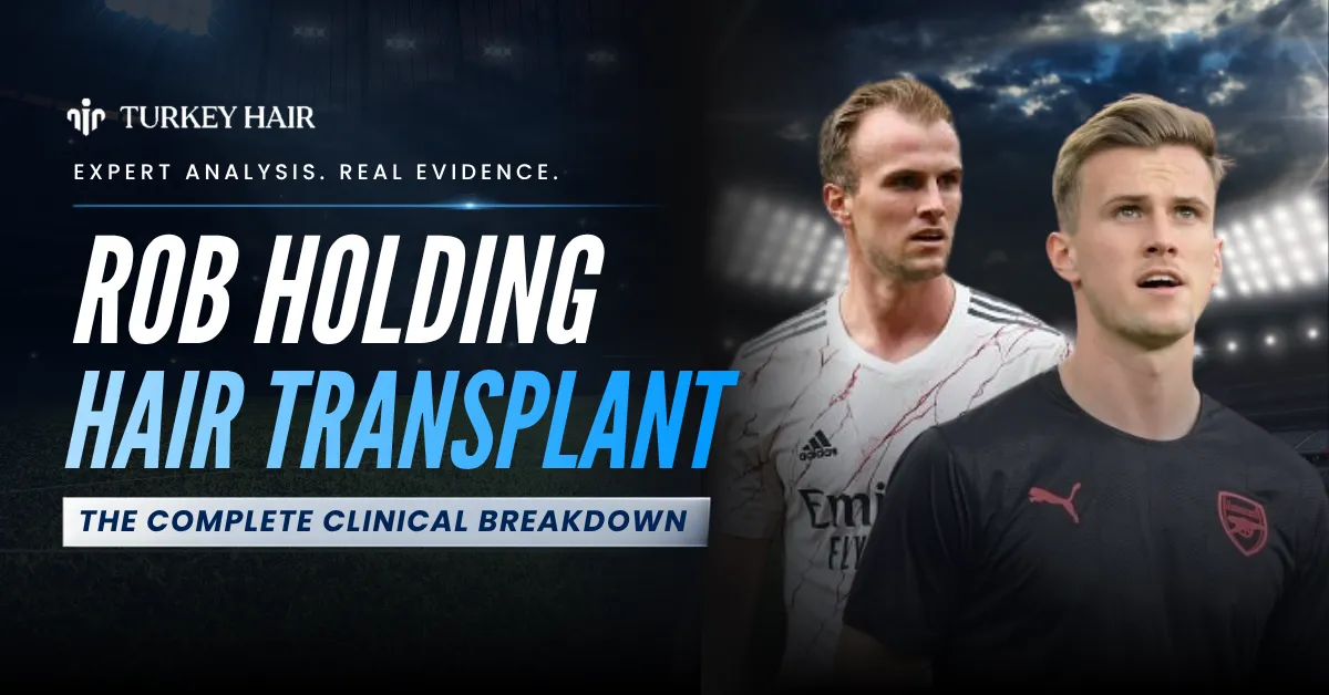 Rob Holding hair transplant, Rob Holding hair restoration, Rob Holding hairline analysis, Rob Holding hair transplant Turkey, footballer hair transplant, Rob Holding before after