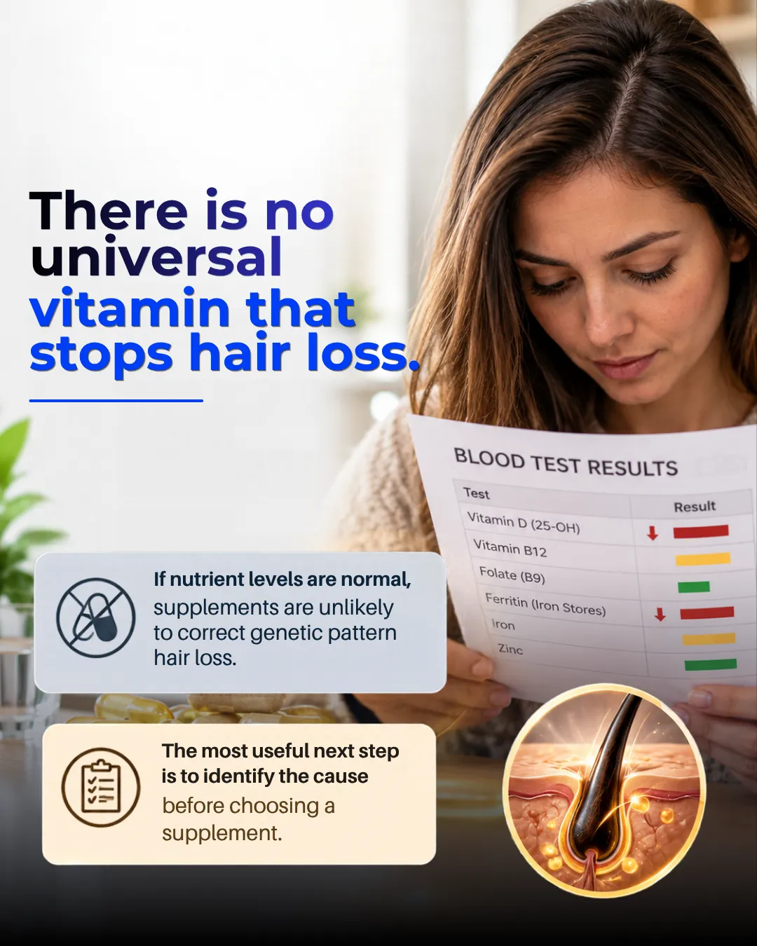hair loss vitamins, stops hair loss, hair thinning treatment