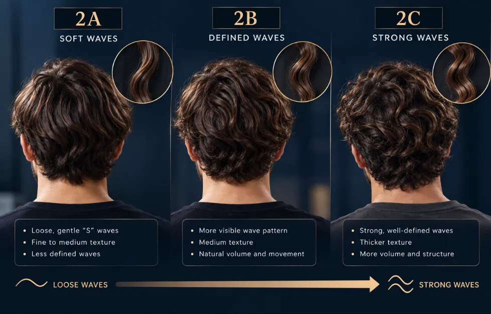 wavy hair 2a 2b, hair texture guide, wavy hair transplant