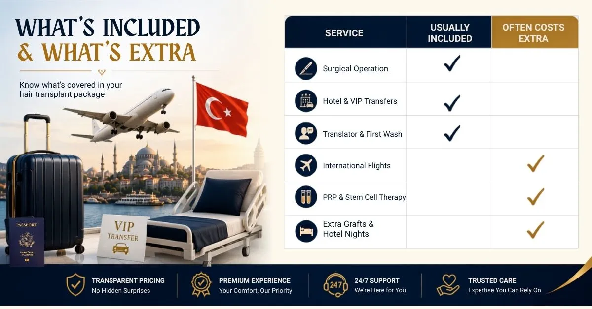 Hair Transplant Cost in Turkey 2026: Grafts, Packages, Hidden Fees and Real Budget