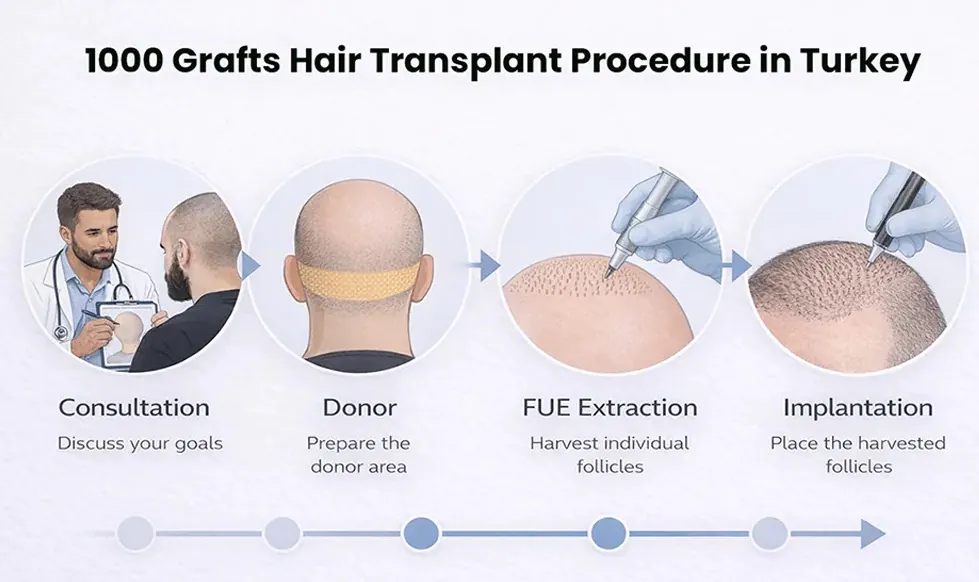 1000 Grafts Hair Transplant Procedure In Turkey