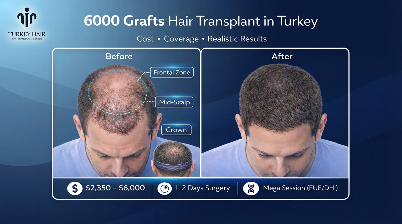 6000 Grafts Hair Transplant Turkey