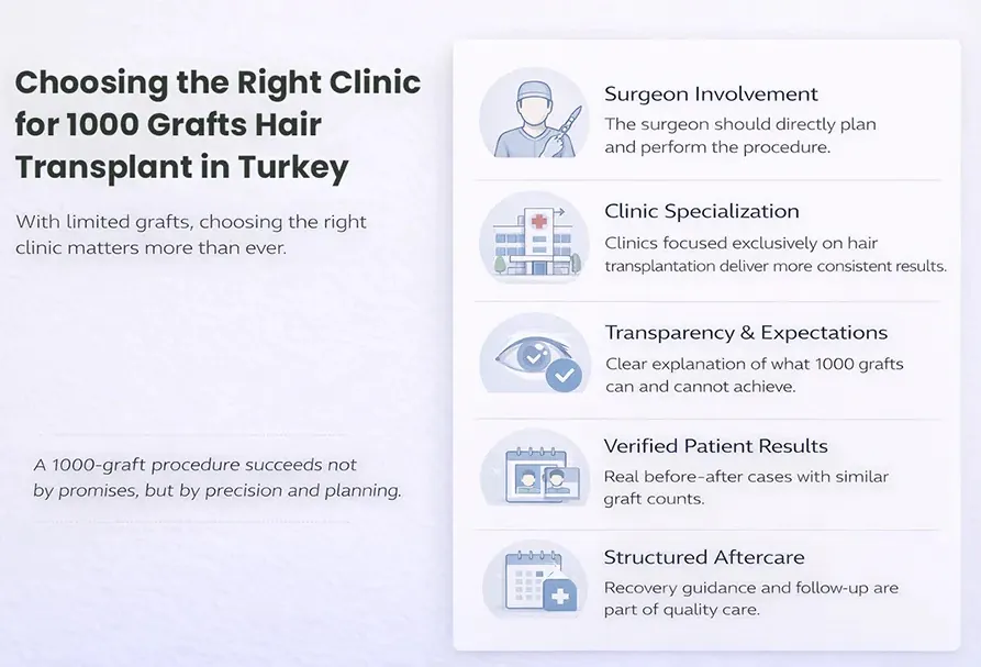 Choosing The Right Clinic For 1000 Grafts Hair Transplant In Turkey