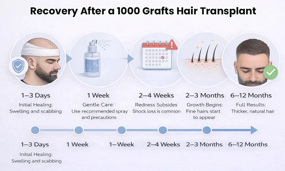 Recovery After A 1000 Grafts Hair Transplant